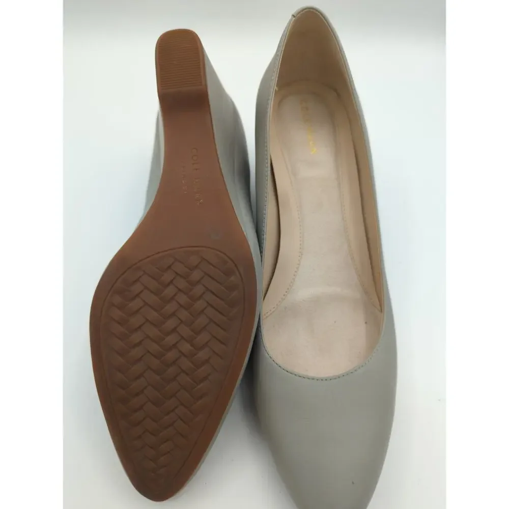 Cole Hann Gray Slip-on Wedge Close Toes Heel Size 9b
